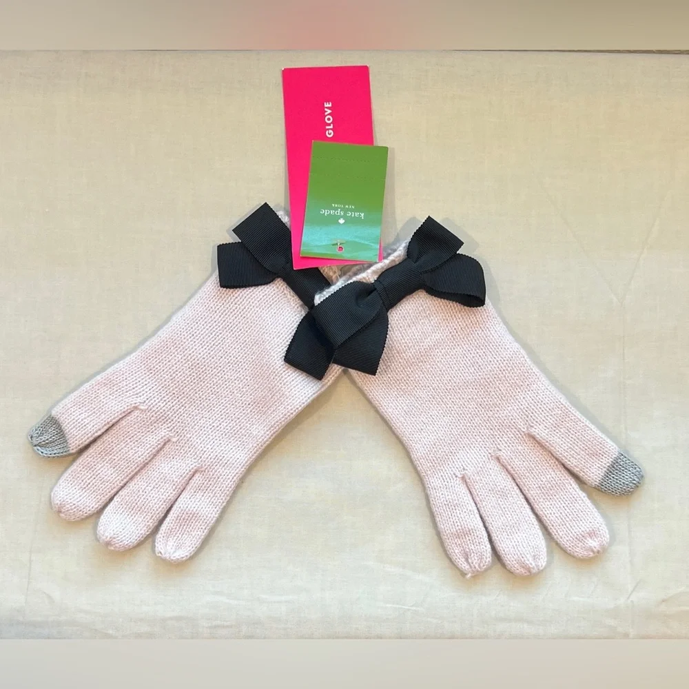 Kate Spade: Grosgrain Bow Glove w/ Touch Tips - Plum Dawn/Black Bow